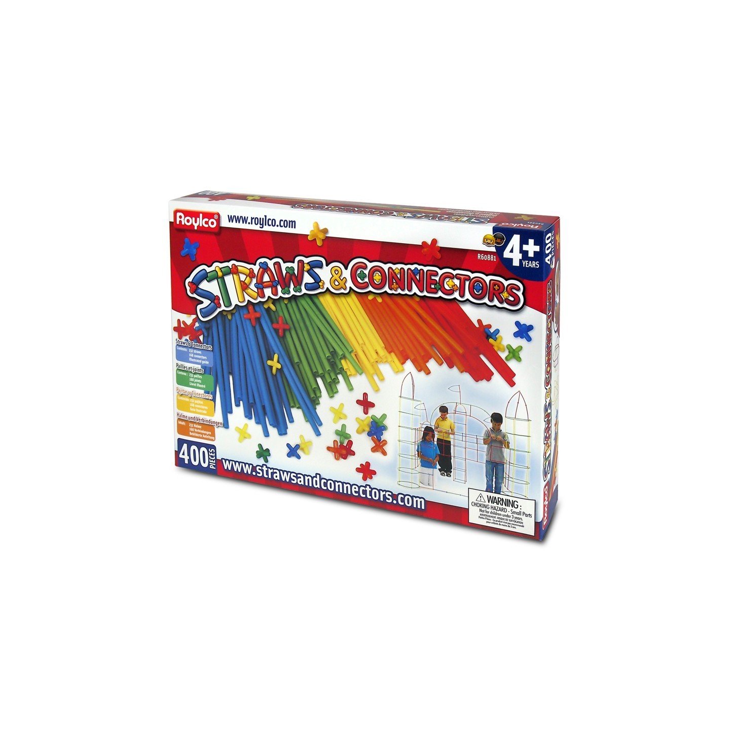 Roylco® Straws & Connector Set, 400 Pieces