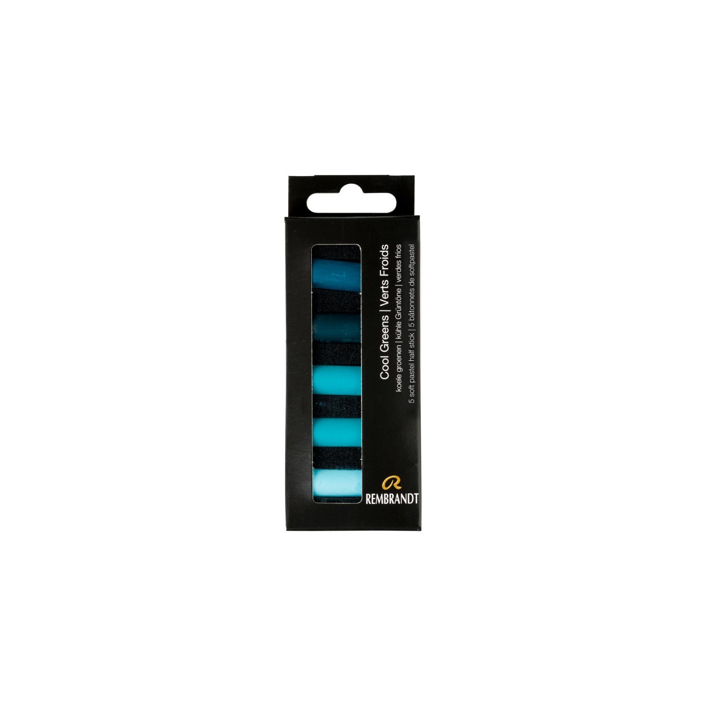 Rembrandt Soft Pastels Micro Sets, 5 Half Sticks, Cool Greens
