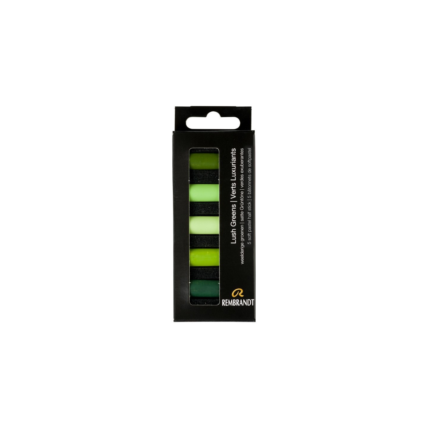 Rembrandt Soft Pastels Micro Sets, 5 Half Sticks, Lush Greens