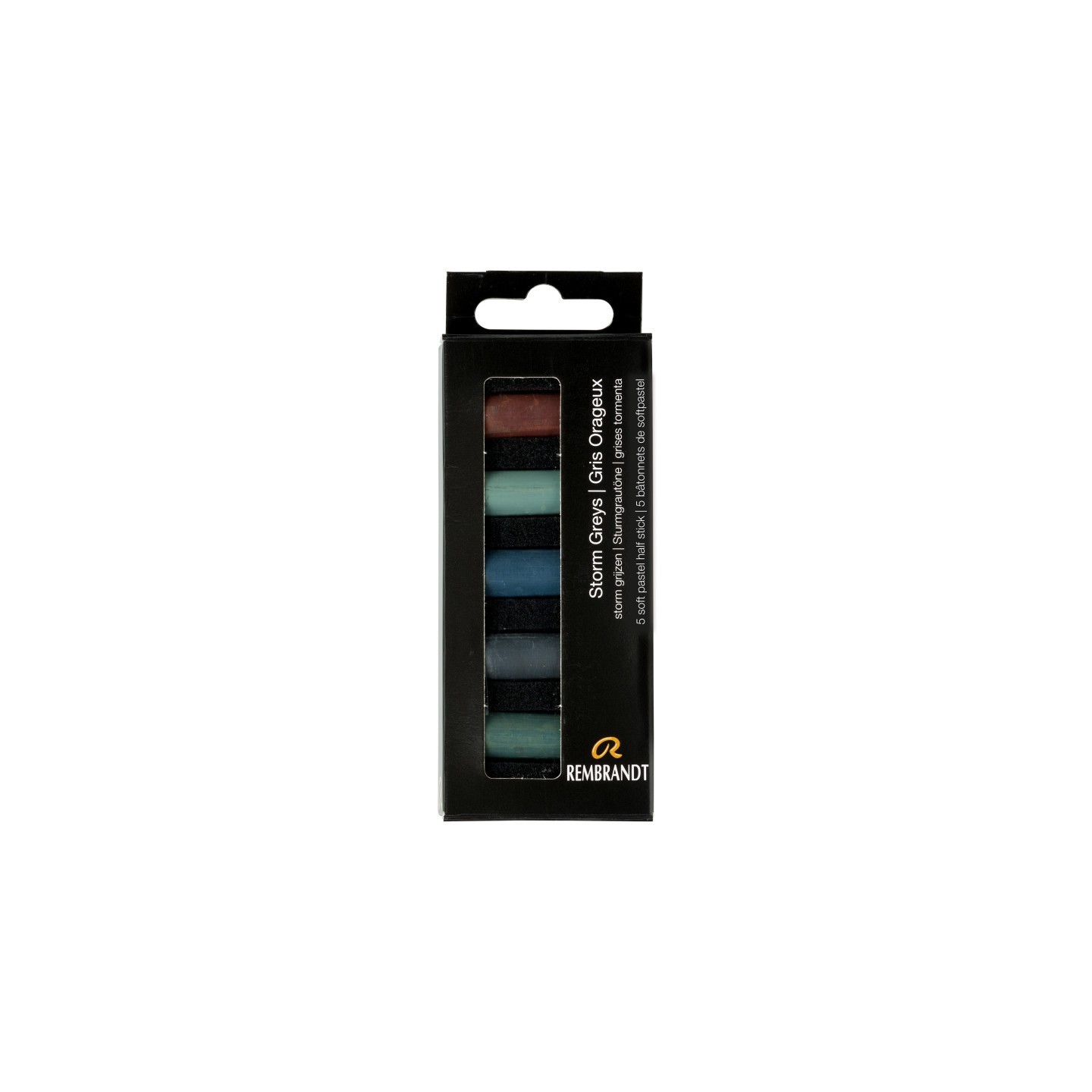 Rembrandt Soft Pastels Micro Sets, 5 Half Sticks, Storm Greys