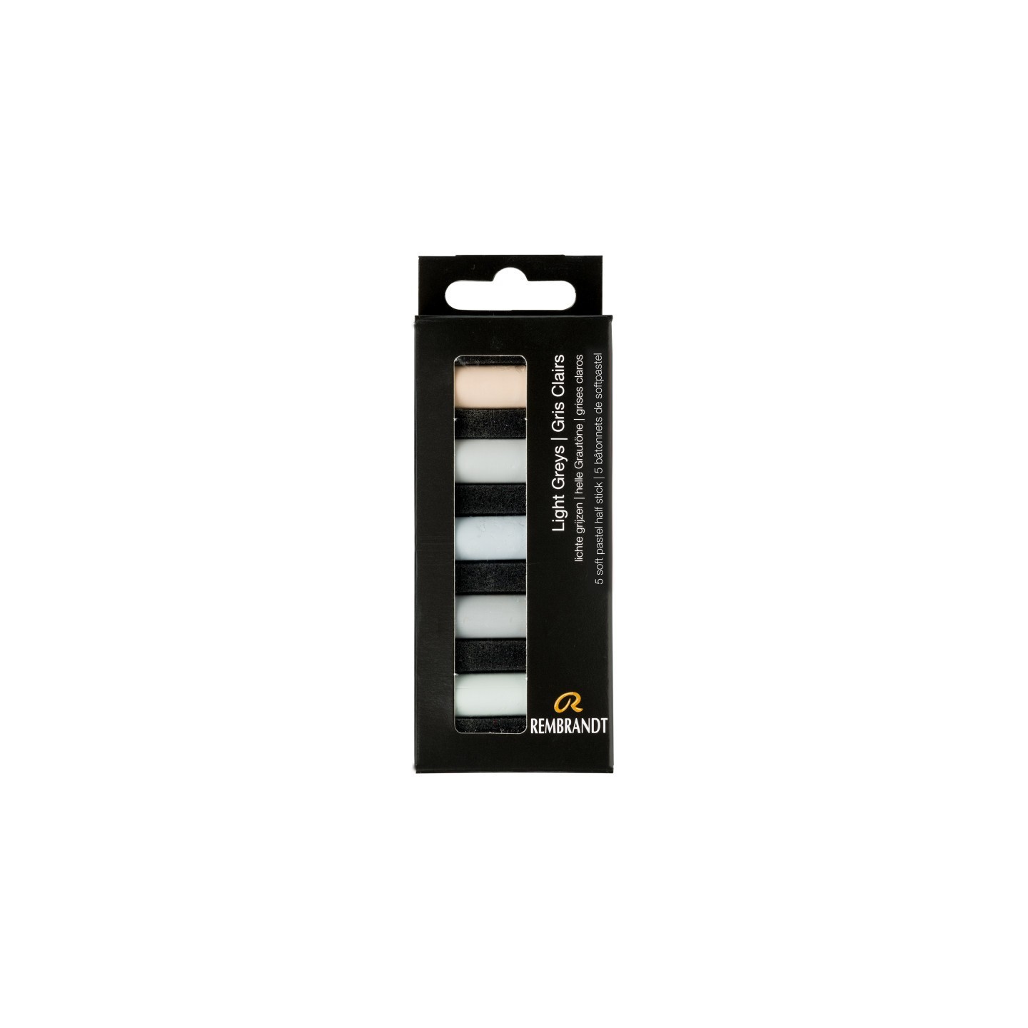 Rembrandt Soft Pastels Micro Sets, 5 Half Sticks, Light Greys