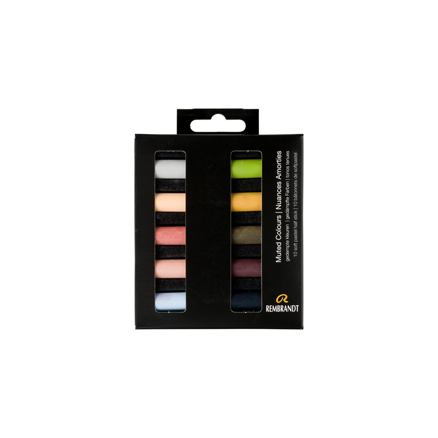Rembrandt Soft Pastel Micro Sets, 10 Half Sticks, Muted colors