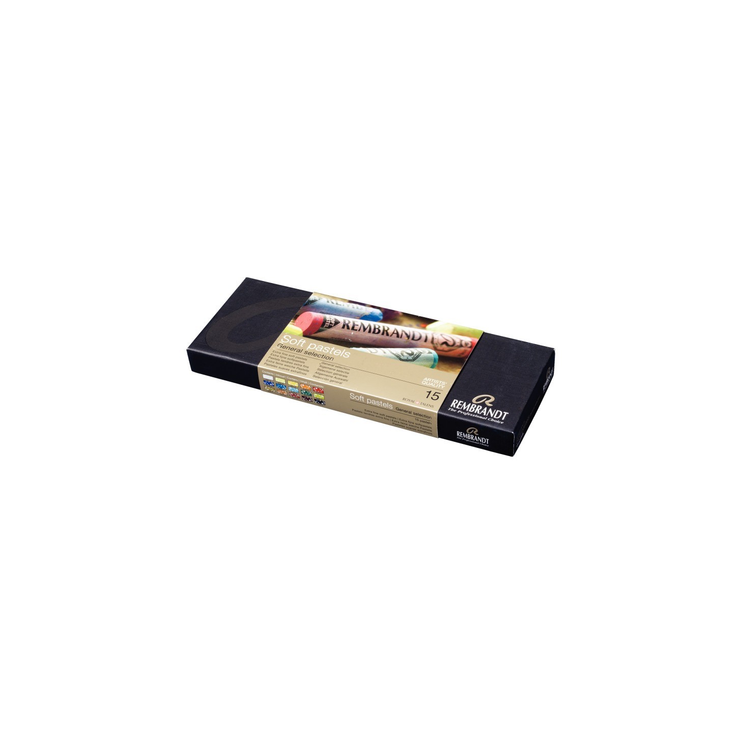 Rembrandt Soft Pastel Cardboard Box Set, General Selection, 15 Full Sticks