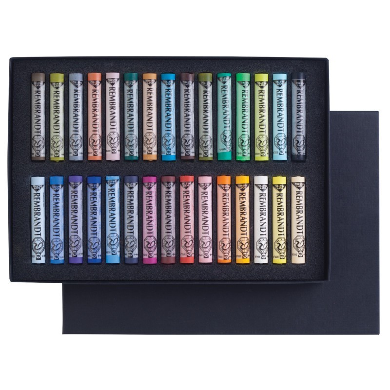 Rembrandt Soft Pastel Cardboard Box Set, Landscape Selection, 30 Full Sticks
