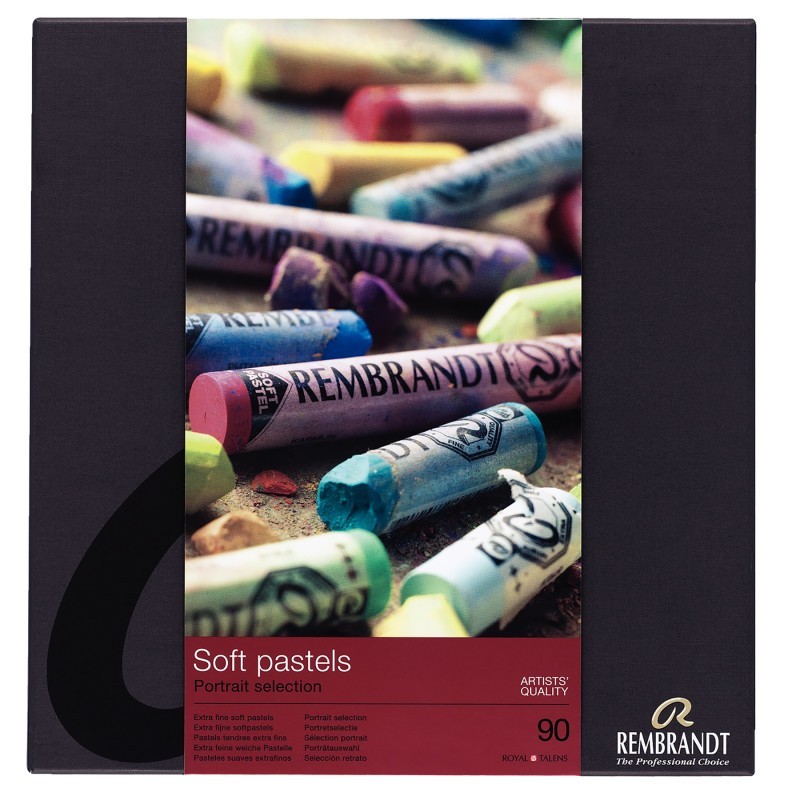 Rembrandt Soft Pastel Cardboard Box Set, Portrait Selection, 90 Full Sticks