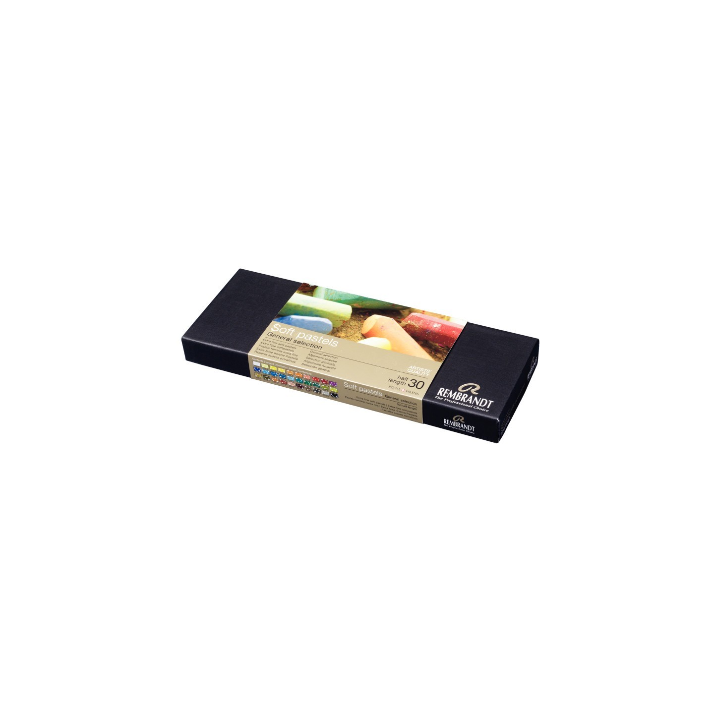 Rembrandt Soft Pastel Cardboard Box Set, General Selection, 30 Half Sticks