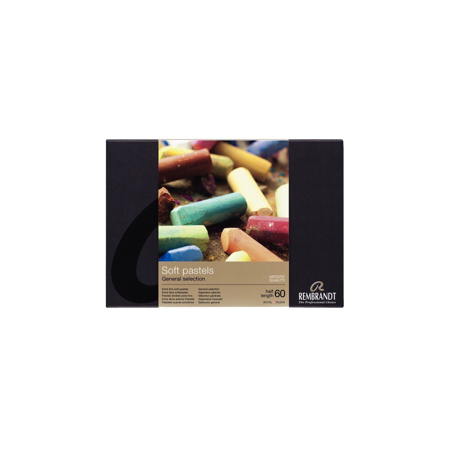 Rembrandt Soft Pastel Cardboard Box Set, General Selection, 60 Half Sticks