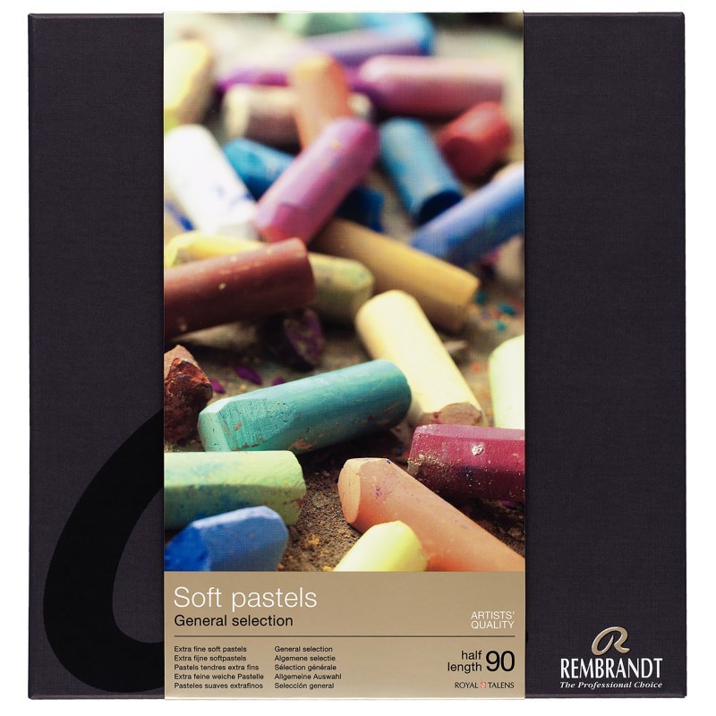 Rembrandt Soft Pastel Cardboard Box Set, General Selection, 90 Half Sticks