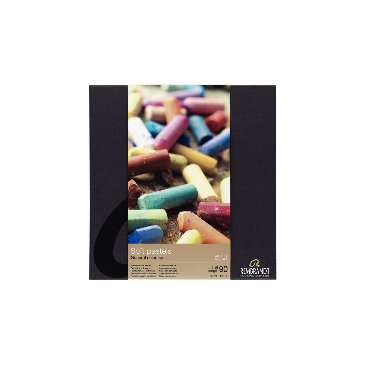 Rembrandt Soft Pastel Cardboard Box Set, General Selection, 90 Half Sticks