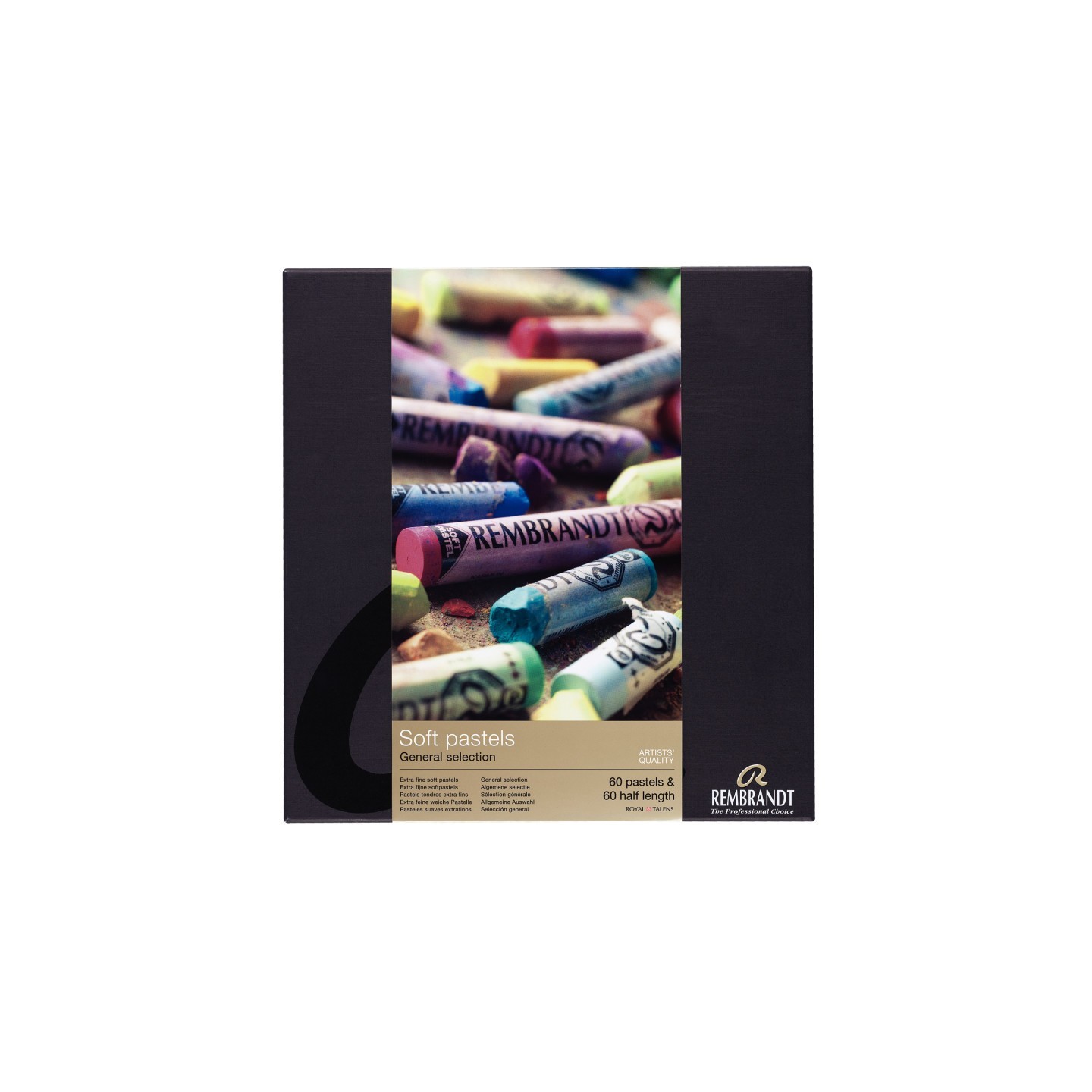 Rembrandt Soft Pastel Cardboard Box Set, General Selection, 60 Half Sticks & 60 Full Sticks