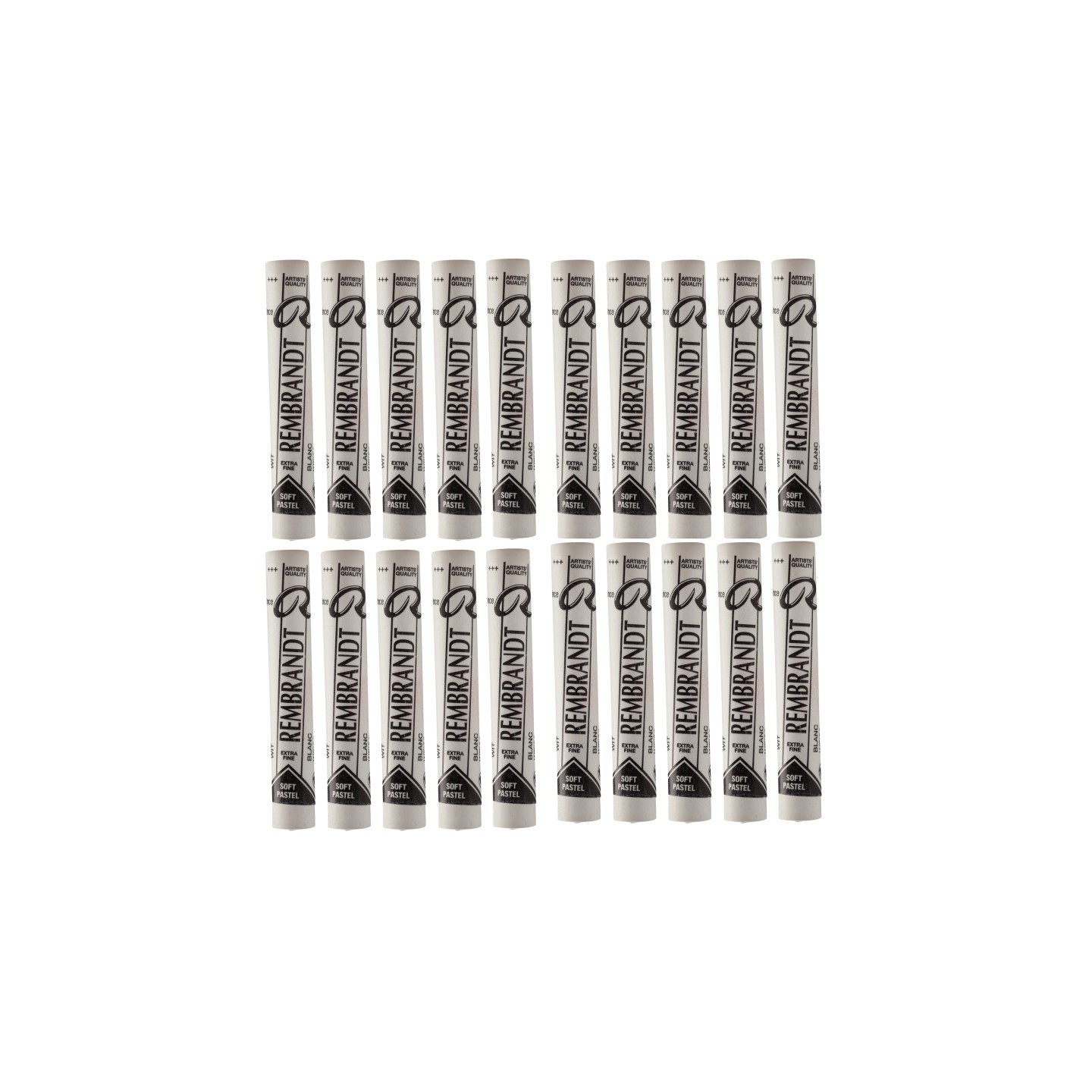 Rembrandt Soft Pastel Single Color Set, White (100.5), 5 Full Sticks Per Pack, 4 Packs
