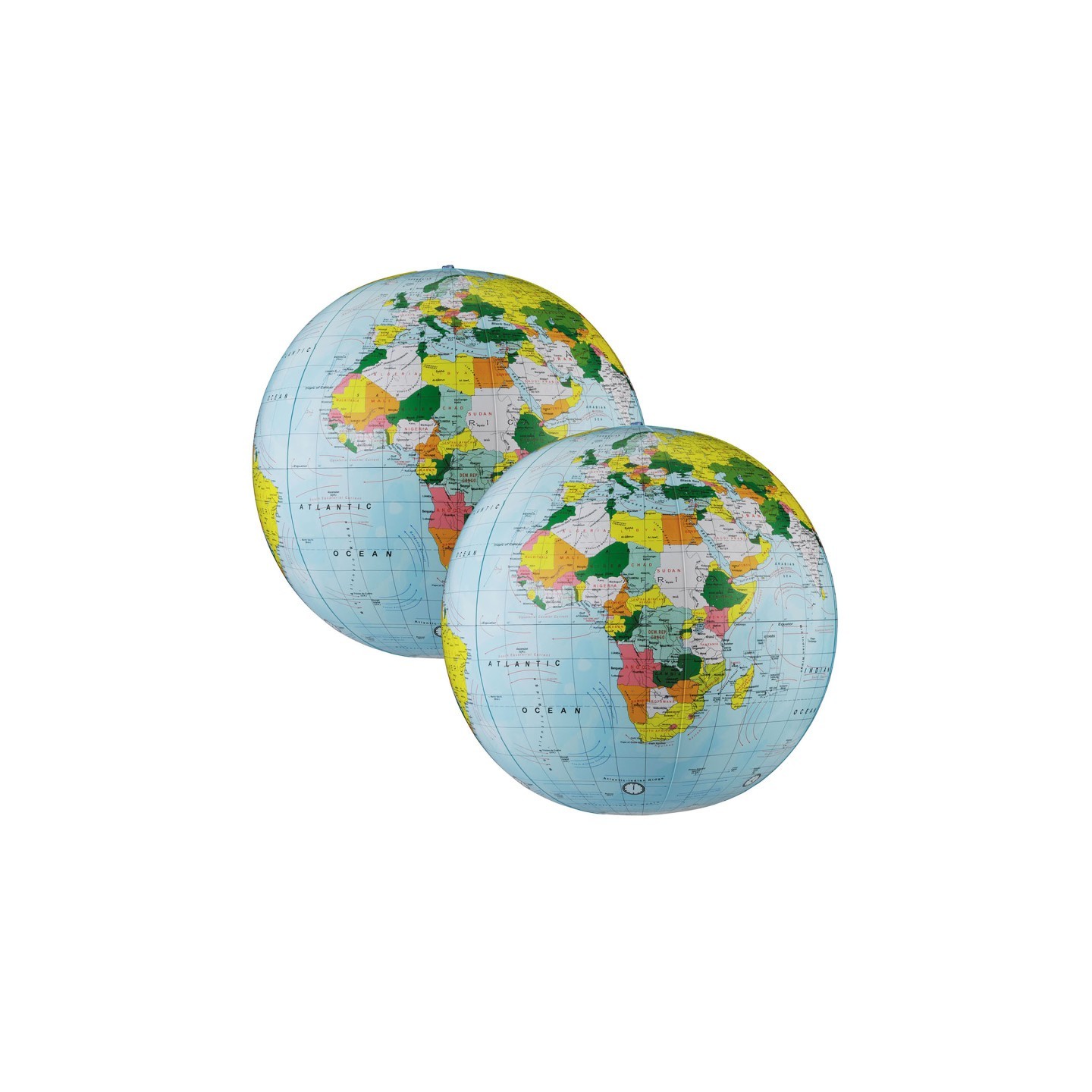 Replogle Globes Light Blue Political Inflate-a-Globes, 12", Pack of 2