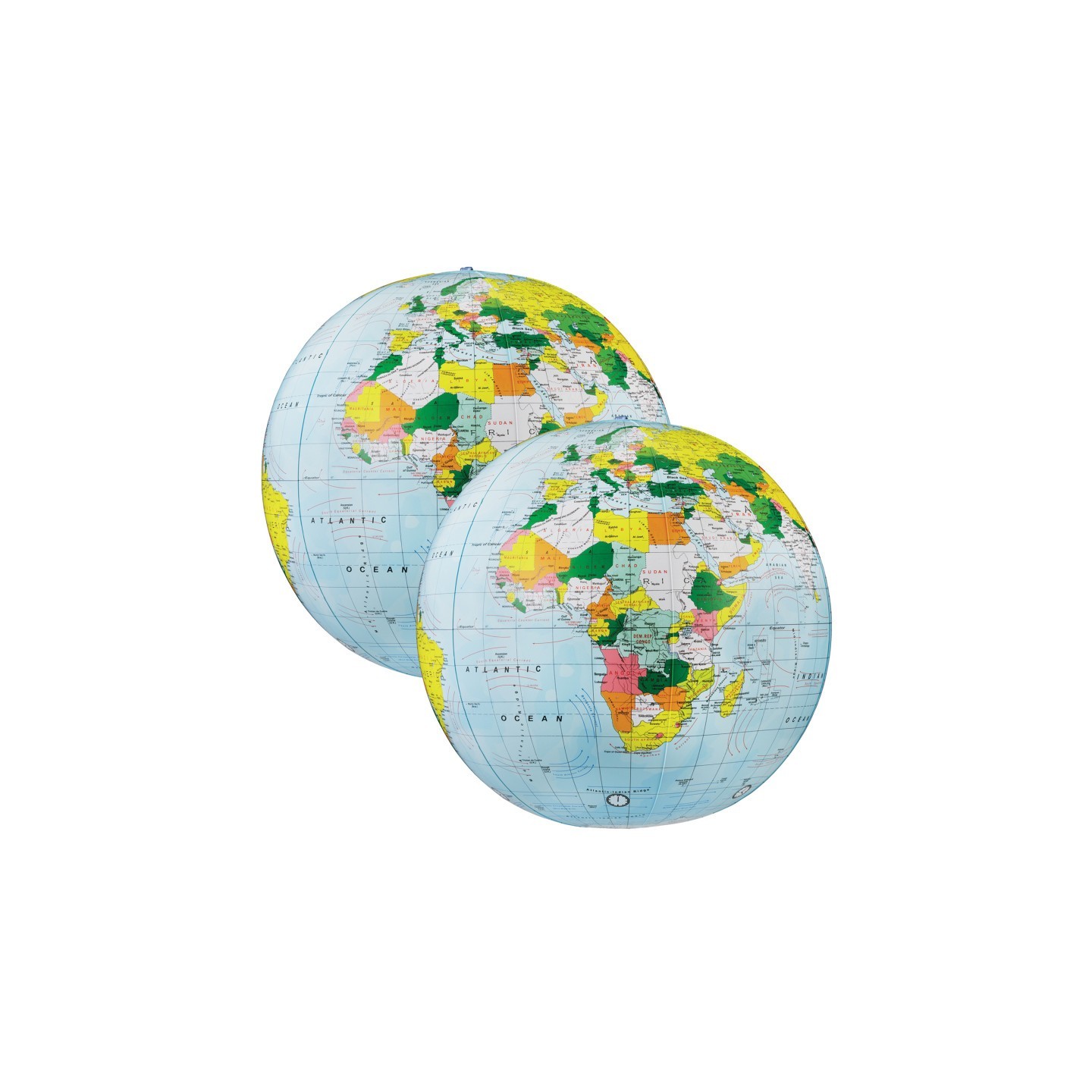 Replogle Globes Light Blue Political Inflate-a-Globes, 16", Pack of 2