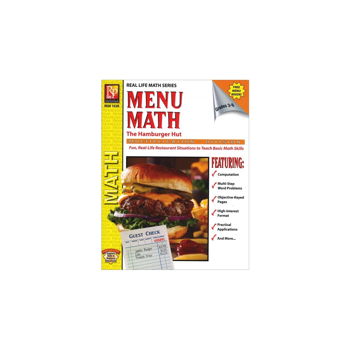 Remedia Publications Menu Math: The Hamburger Hut Book, Multiplication & Division