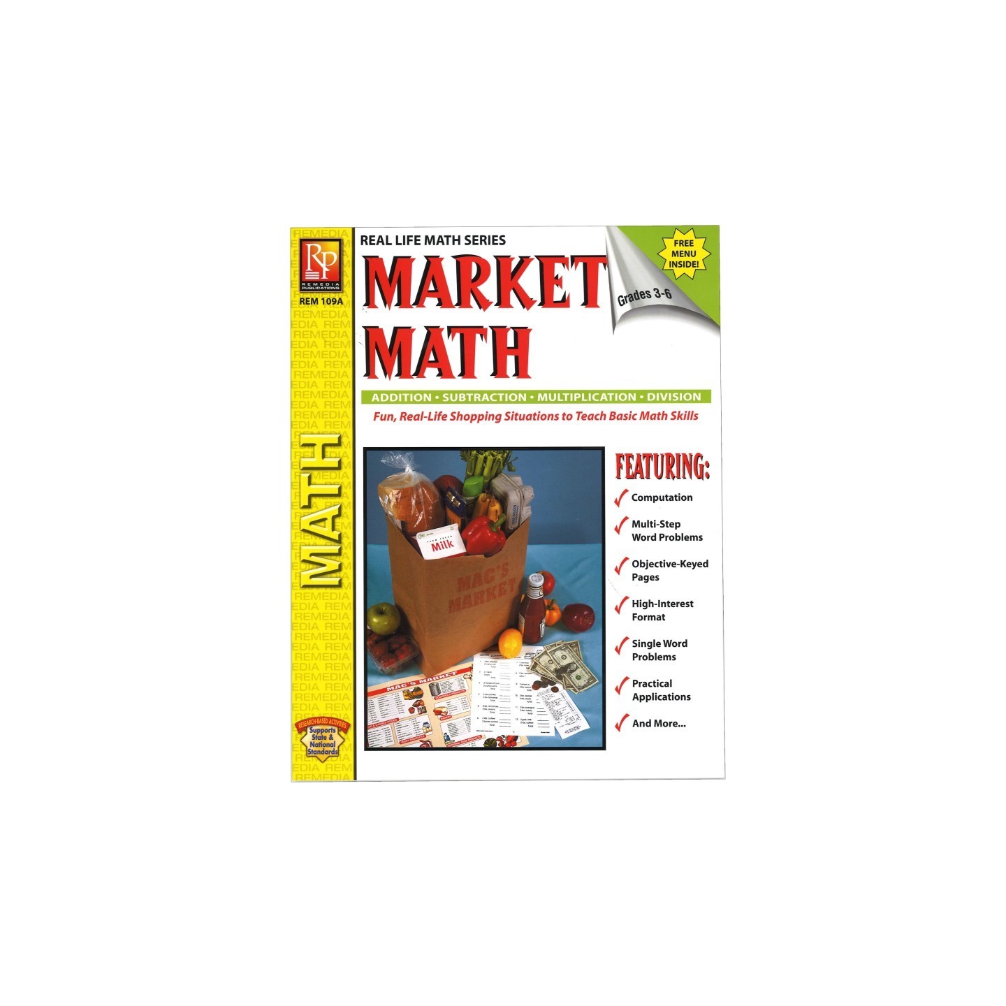 Remedia Publications Market Math for Beginners Book, Grades 3-6