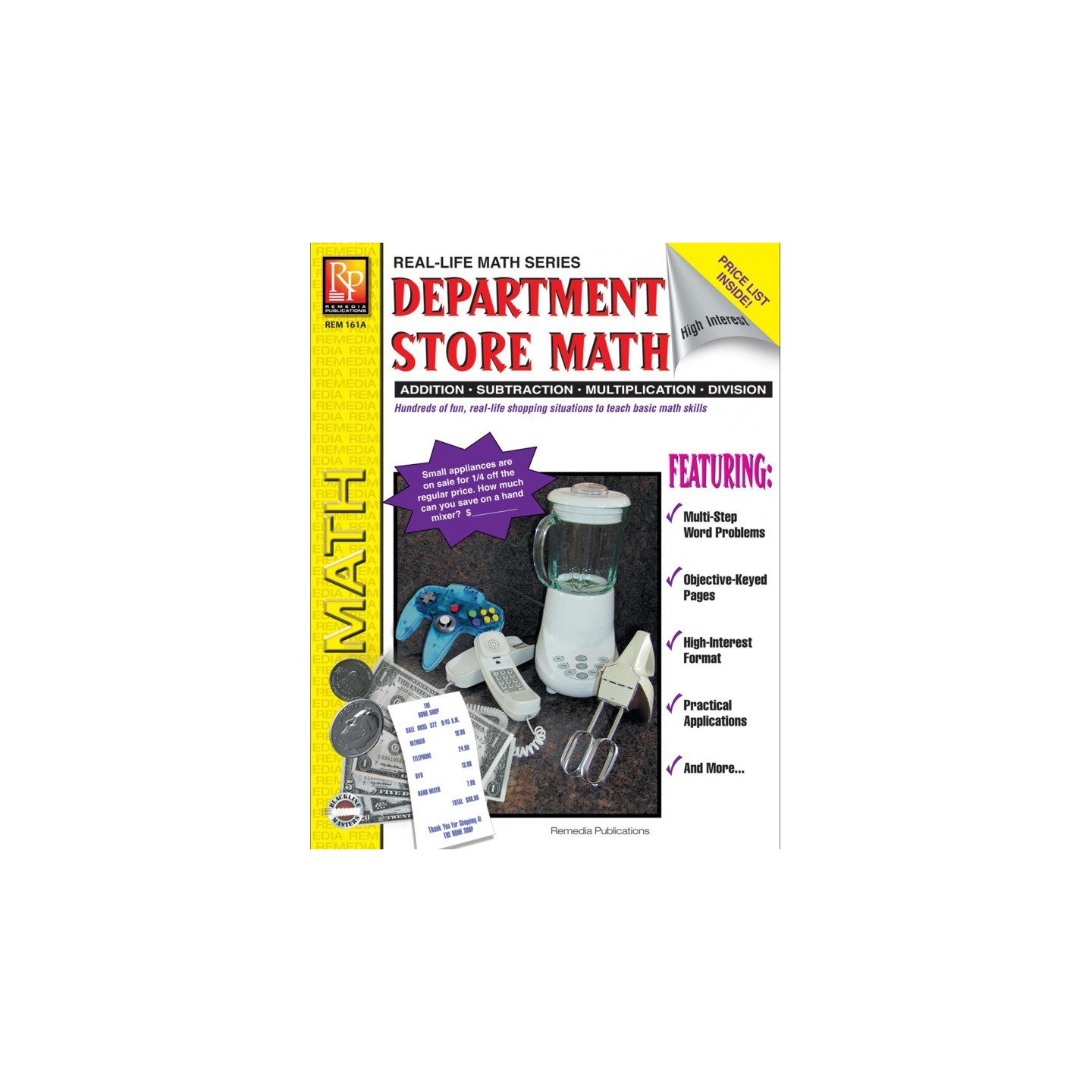 Remedia Publications Department Store Math Activity Book, Grades 4-8