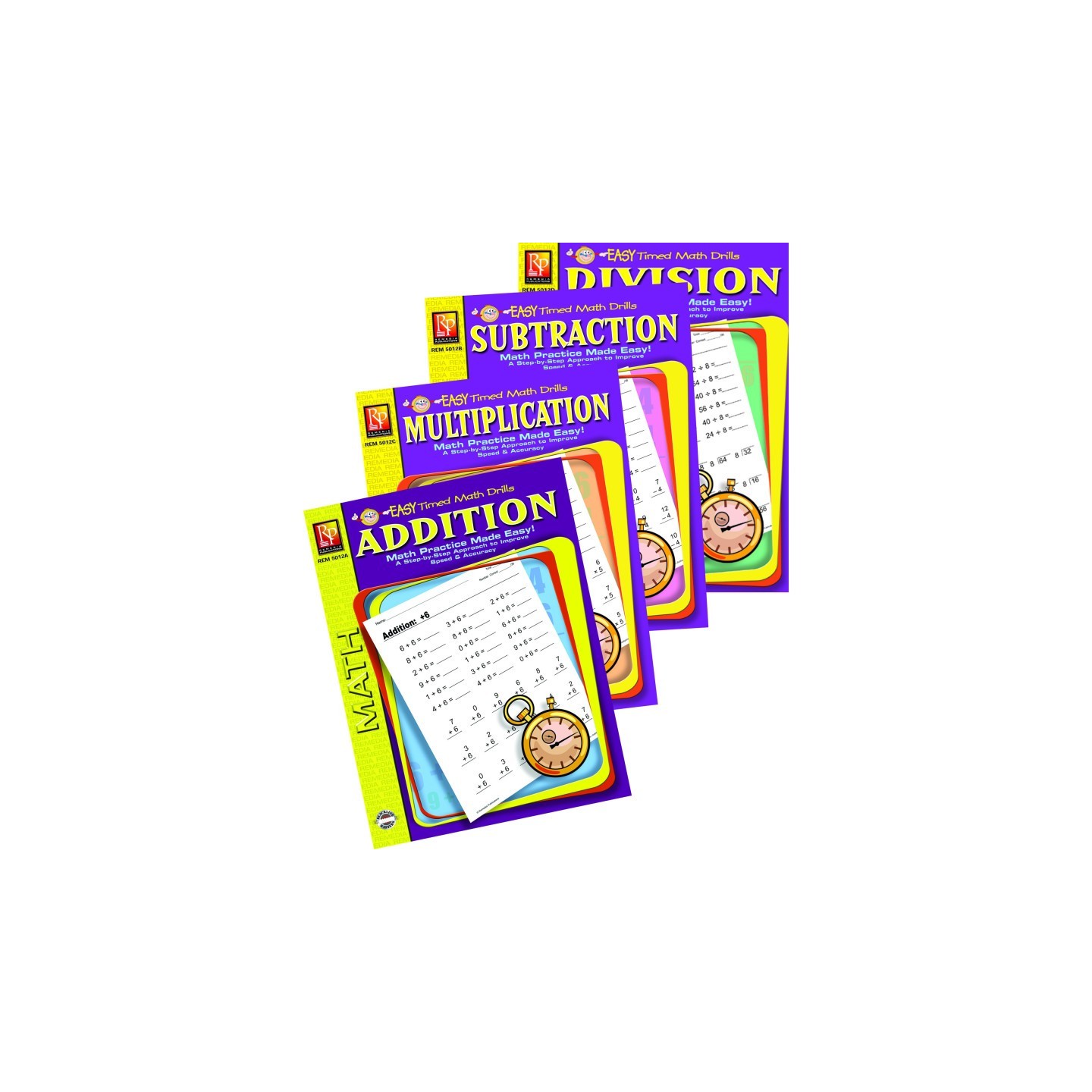 Remedia Publications Easy Timed Math Drills: 4 Book Set
