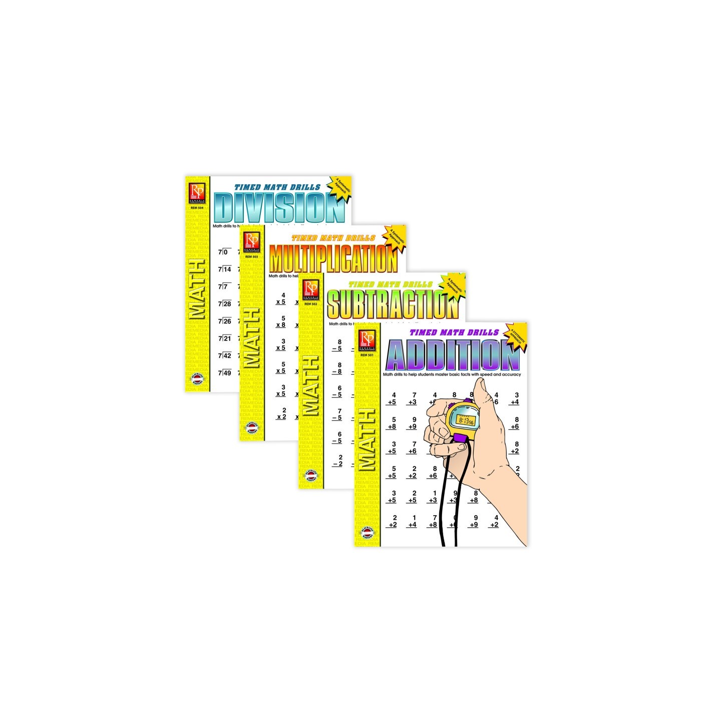 Remedia Publications Timed Math Drills: 4 Book Set
