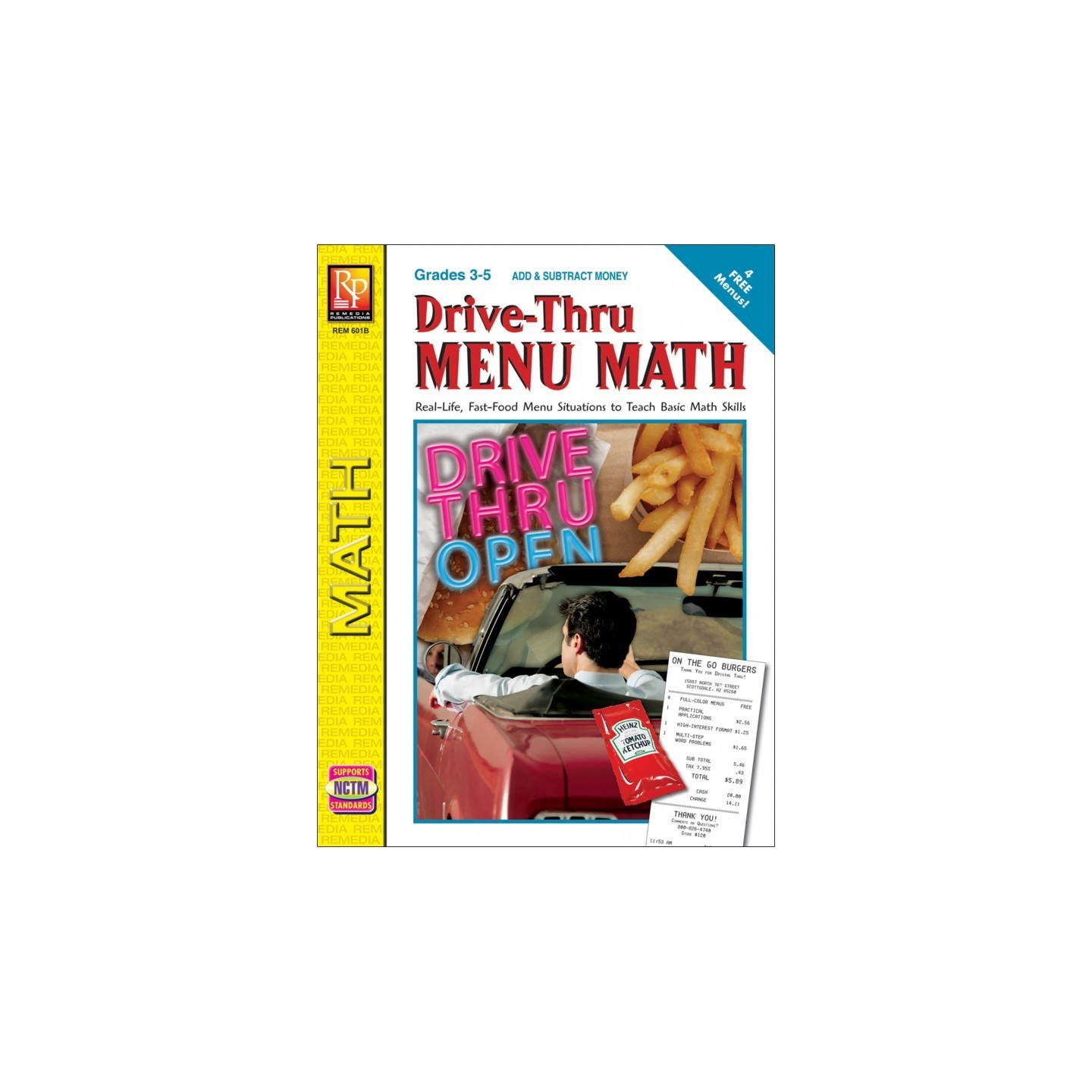 Remedia Publications Drive-Thru Menu Math: Add & Subtract Money