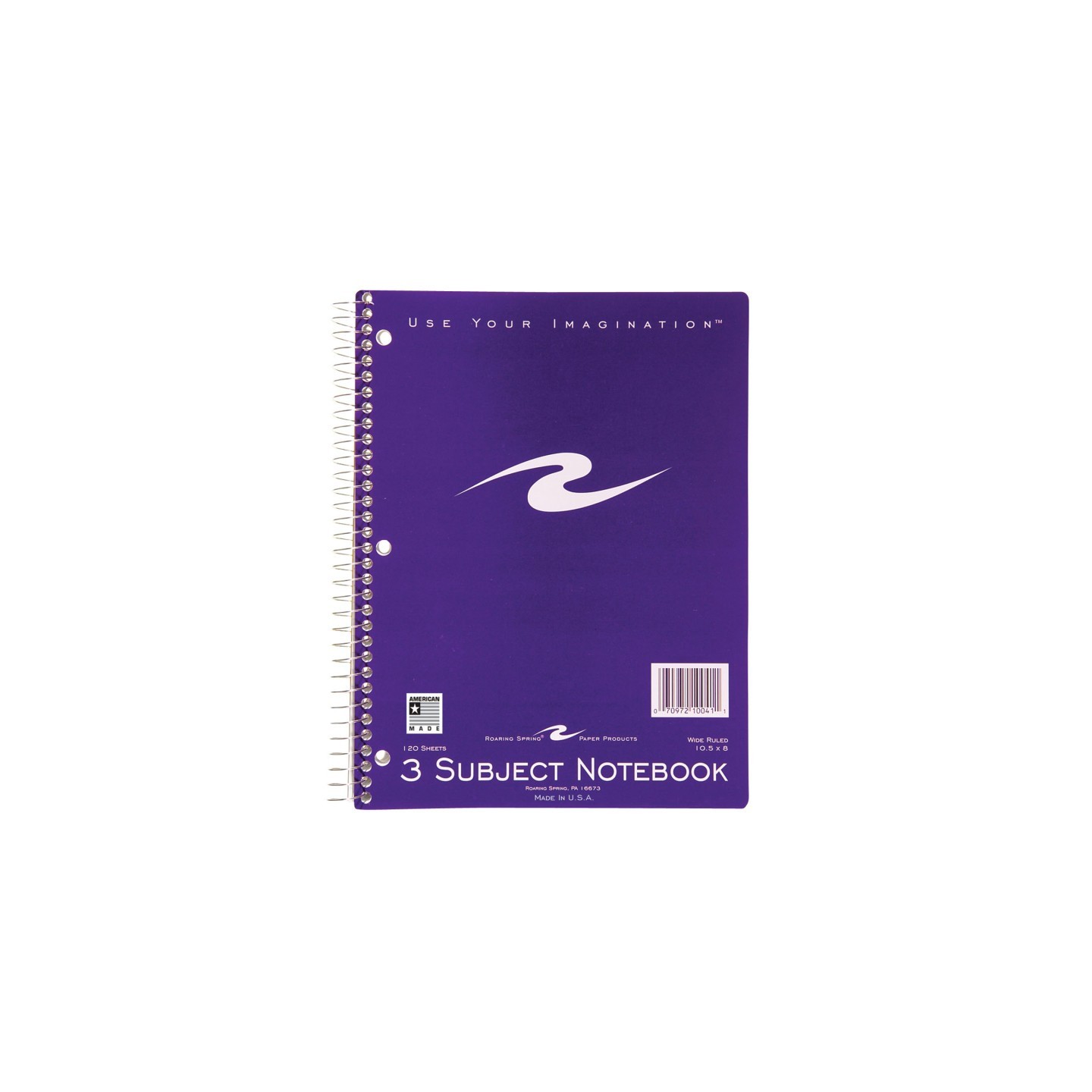 Roaring Spring Paper Products Spiral Notebook, 3-Subject, 120 pages