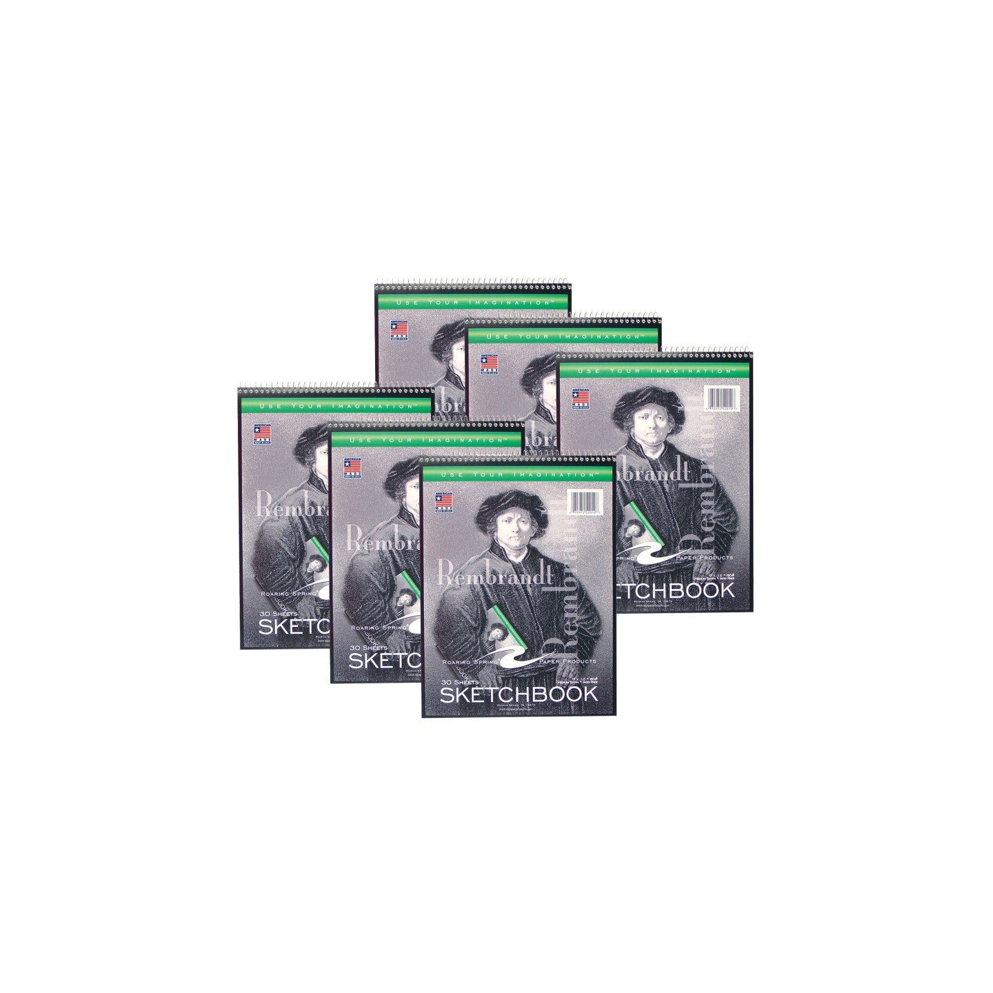 Roaring Spring Paper Products Sketchbook, 9" x 12", 30 Sheets, Pack of 6