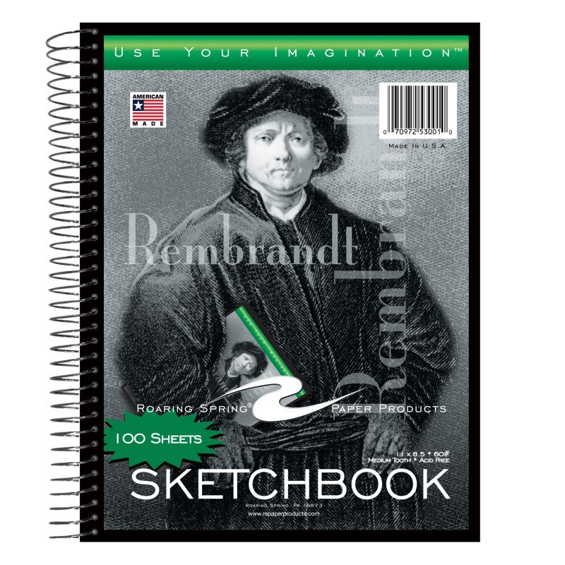 Roaring Spring Paper Products Sketchbook, 11" x 8-1/2", 100 Sheets