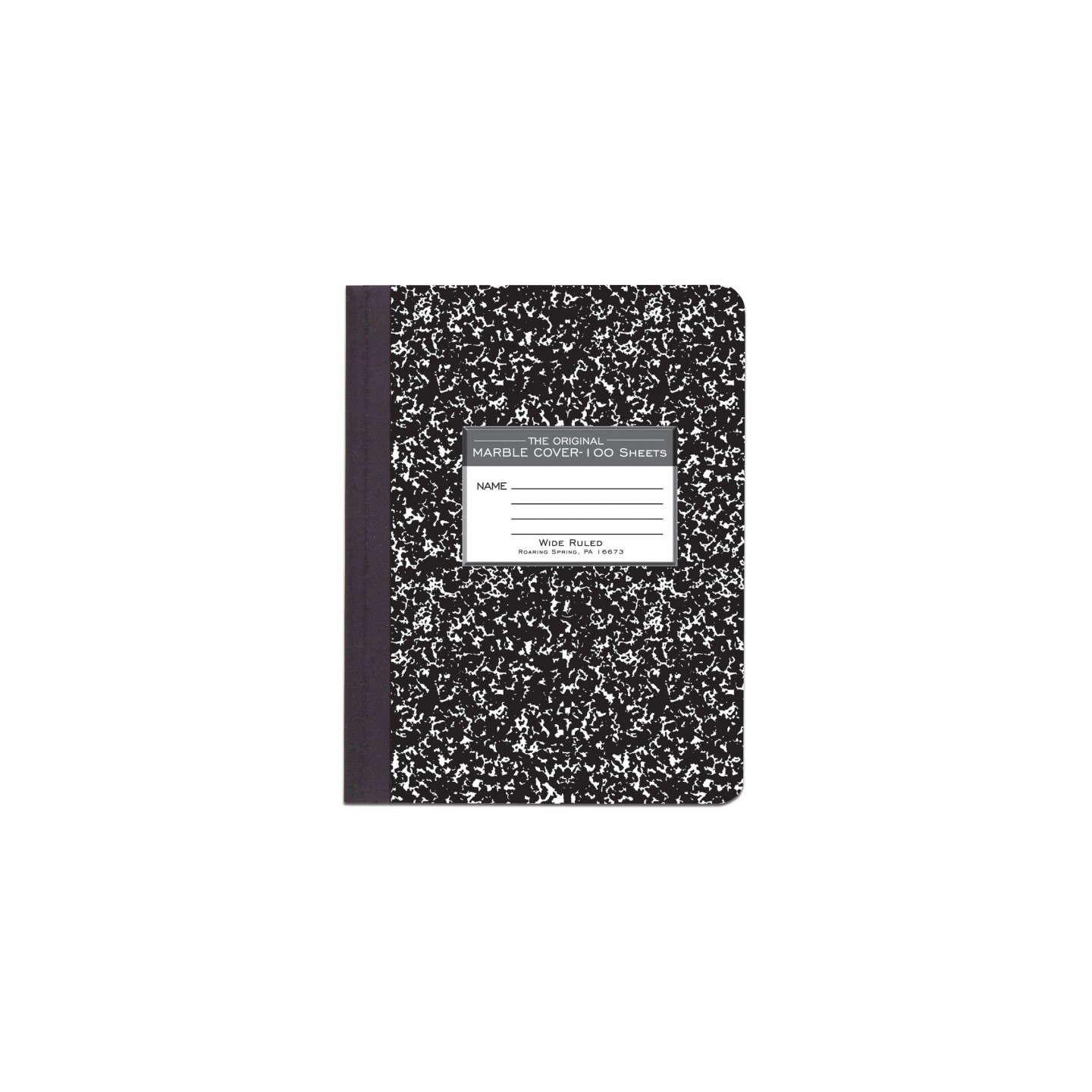 Roaring Spring Paper Products Marble Composition Book, Black