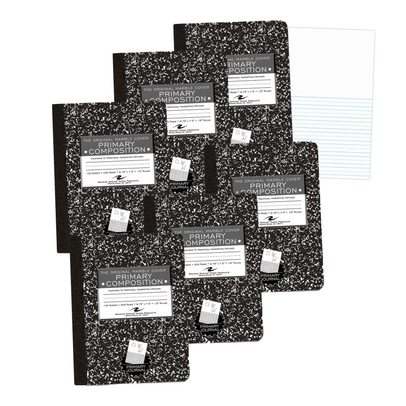 Roaring Spring Paper Products Marble Composition Book, Picture Story Ruled, Pack of 6
