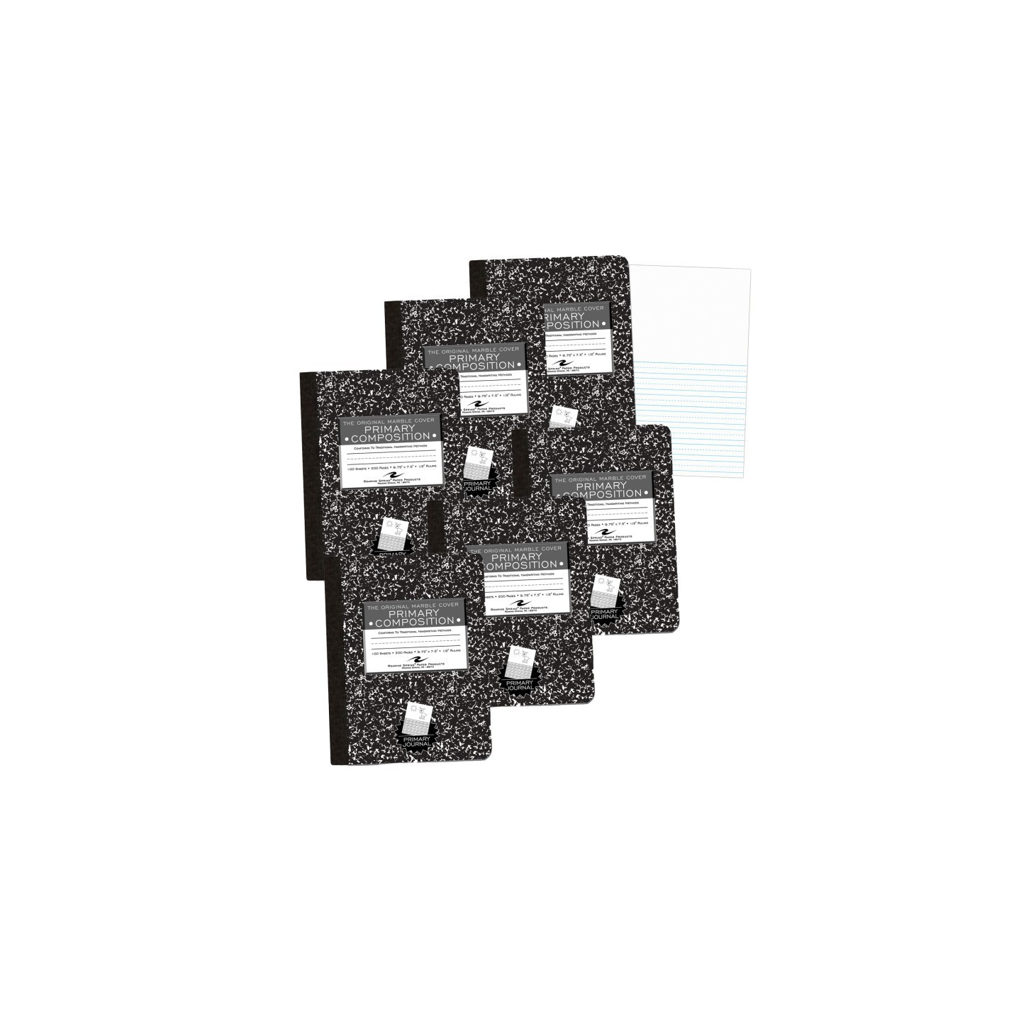 Roaring Spring Paper Products Marble Composition Book, Picture Story Ruled, Pack of 6