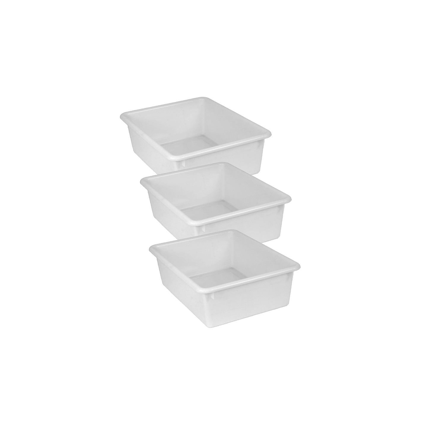 Romanoff Double Stowaway® Tray Only, White, Pack of 3