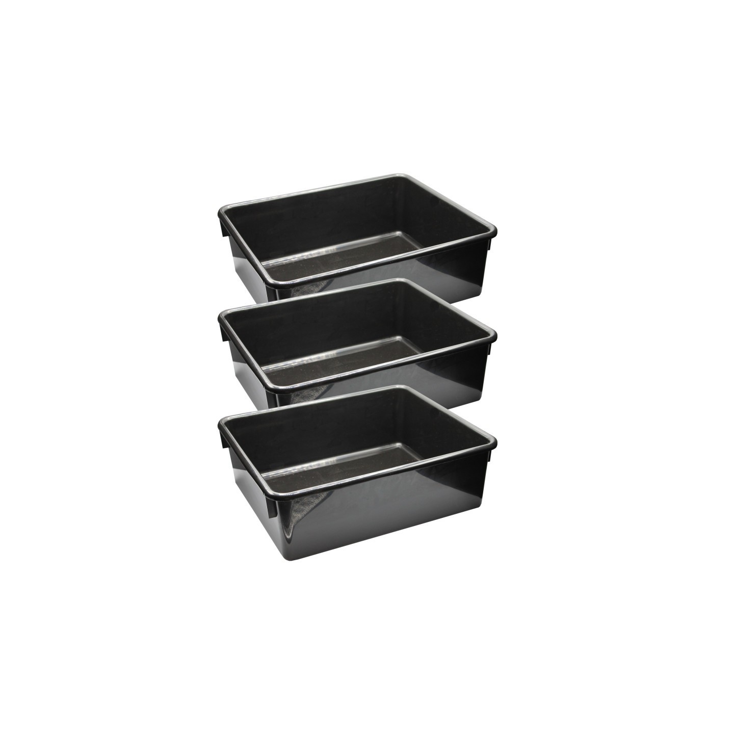 Romanoff Double Stowaway® Tray Only, Black, Pack of 3
