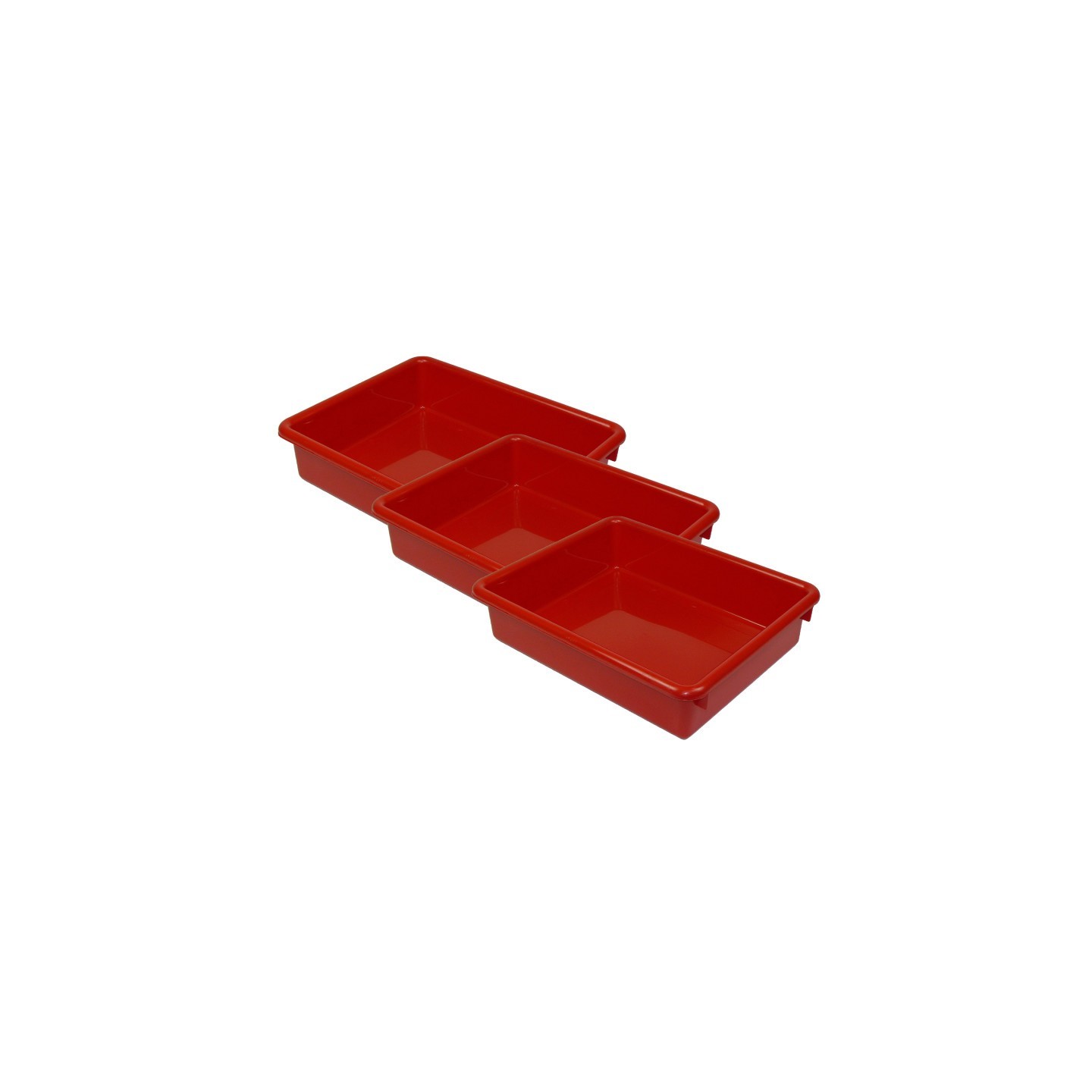 Romanoff Stowaway® 3" Letter Tray no Lid, Red, Pack of 3