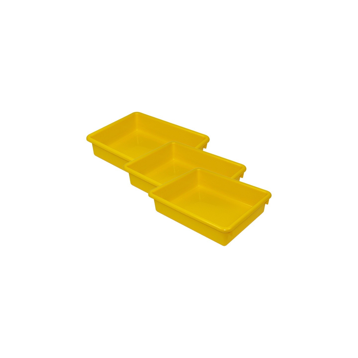 Romanoff Stowaway® 3" Letter Tray no Lid, Yellow, Pack of 3