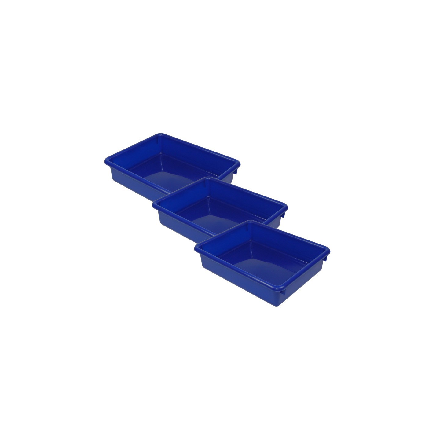 Romanoff Stowaway® 3" Letter Tray no Lid, Blue, Pack of 3