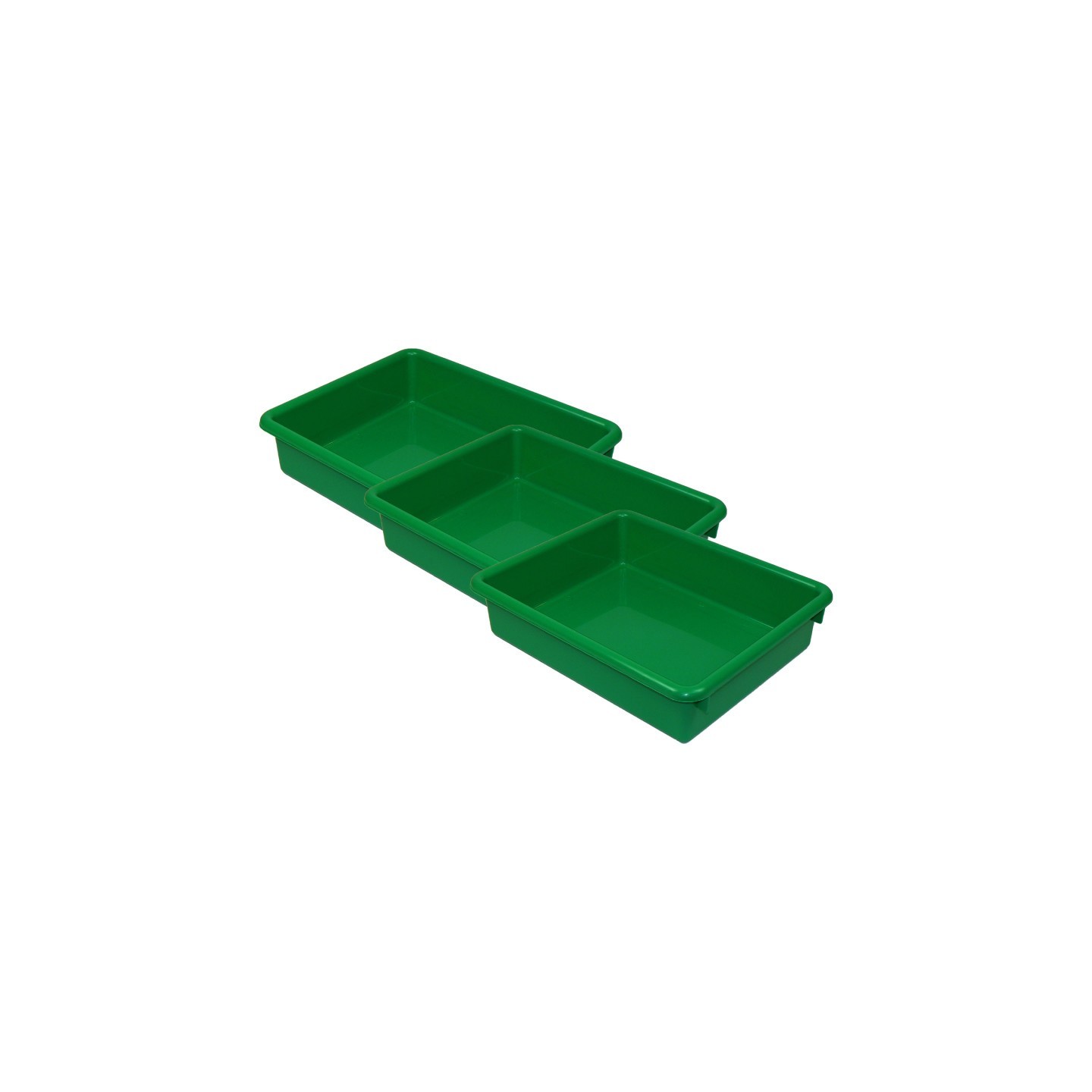 Romanoff Stowaway® 3" Letter Tray no Lid, Green, Pack of 3