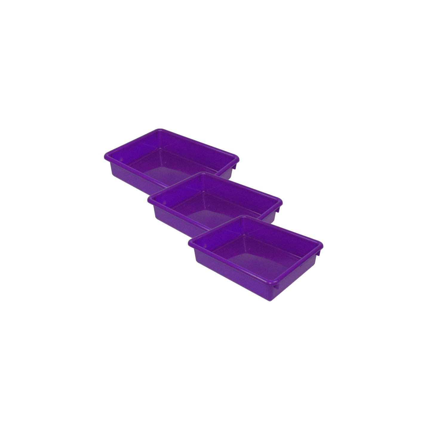Romanoff Stowaway® 3" Letter Tray no Lid, Purple, Pack of 3