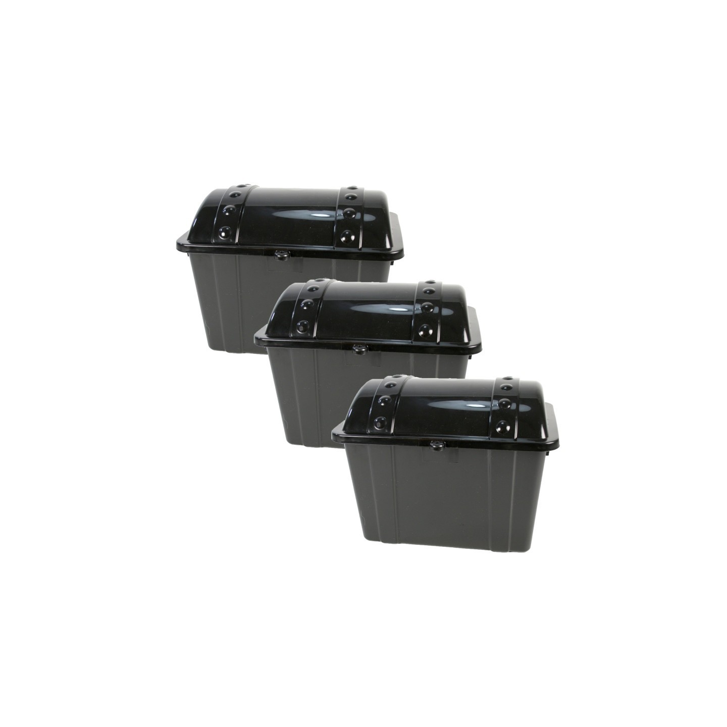 Romanoff Jr. Treasure Chest, Black, Pack of 3