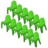 Romanoff Kid's Stacking Chairs, Brite Green, Pack of 12