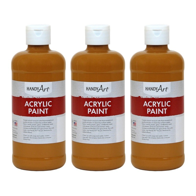 Handy Art® Acrylic Paint 16 oz, Raw Sienna, Pack of 3