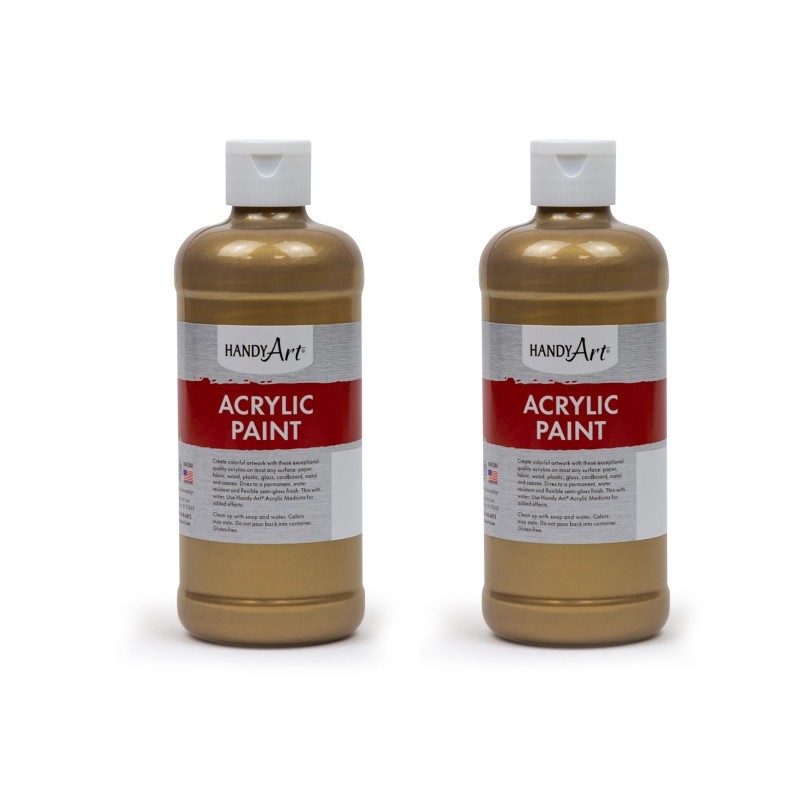 Handy Art® Metallic Acrylic Paint 16 oz., Gold, Pack of 2