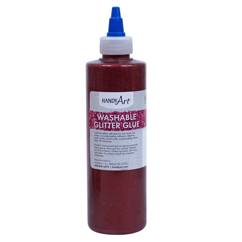 Handy Art® Washable Glitter Glue, 8 oz., Red