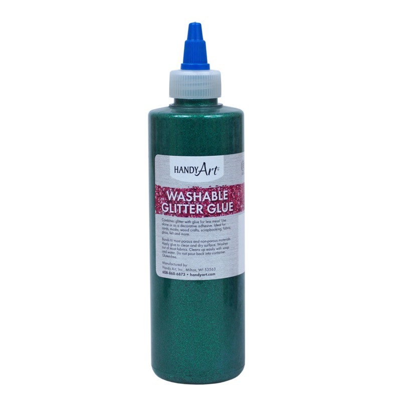 Handy Art® Washable Glitter Glue, 8 oz., Green