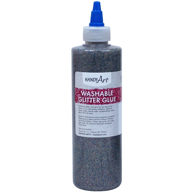 Handy Art® Washable Glitter Glue, 8 oz., Multi-Color