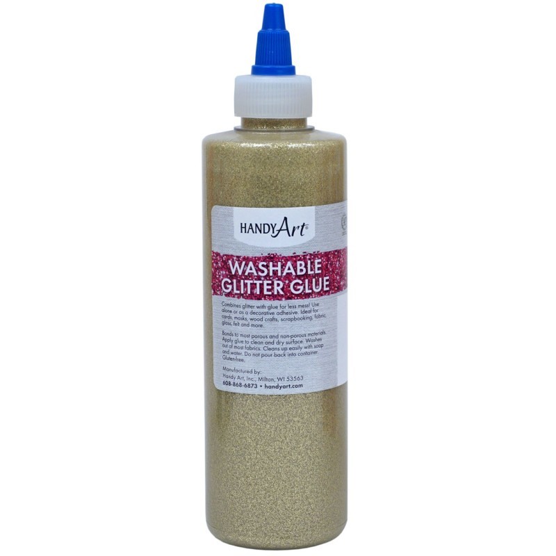 Handy Art® Washable Glitter Glue, 8 oz., Gold