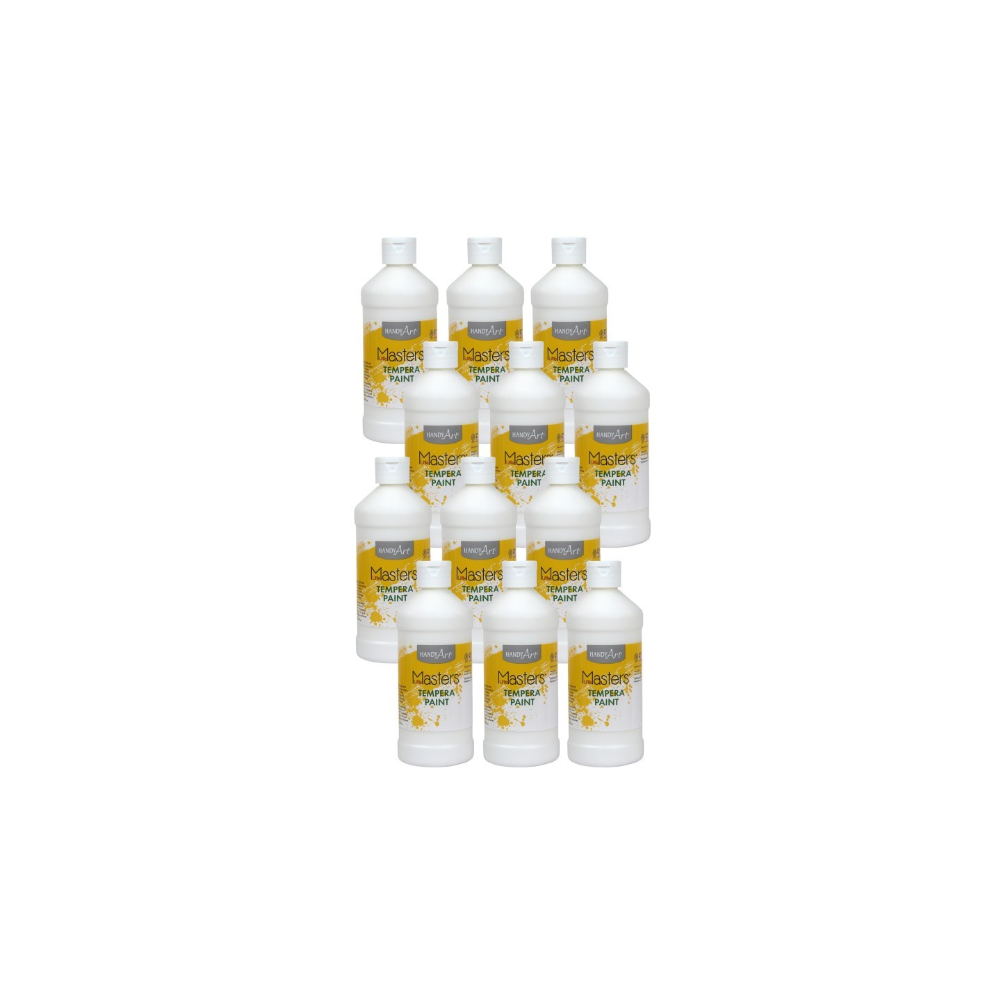 Handy Art® Little Masters® Tempera Paint, White, 16 oz., Pack of 12