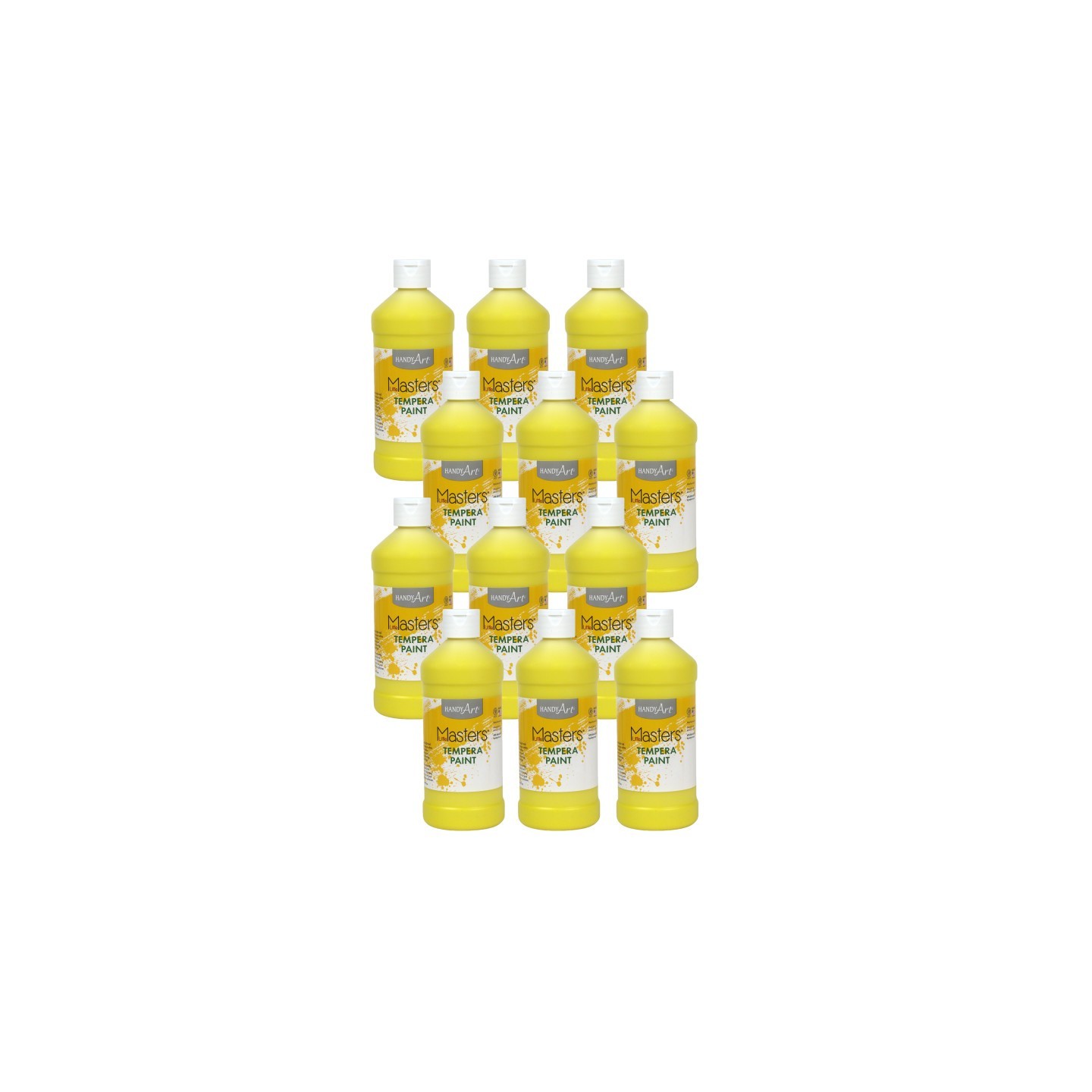 Handy Art® Little Masters® Tempera Paint, Yellow, 16 oz., Pack of 12