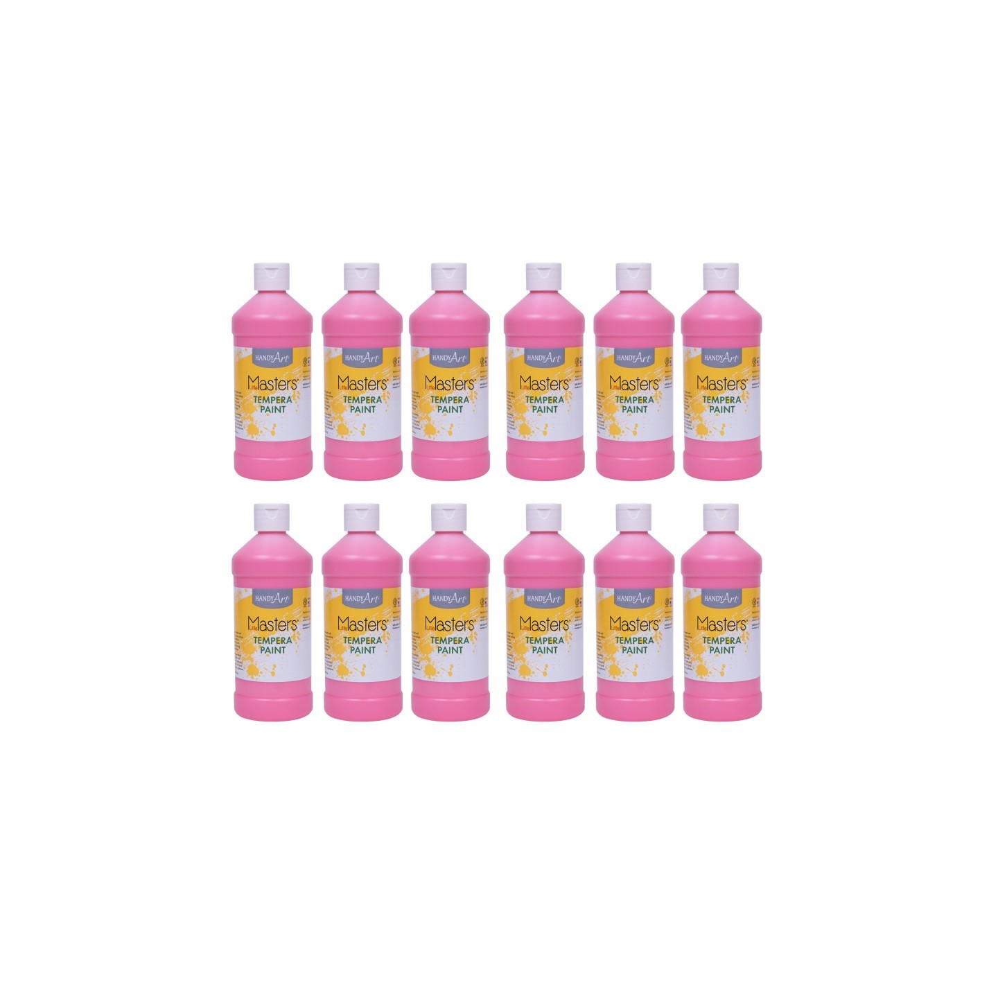 Handy Art® Little Masters® Tempera Paint, Pink, 16 oz., Pack of 12