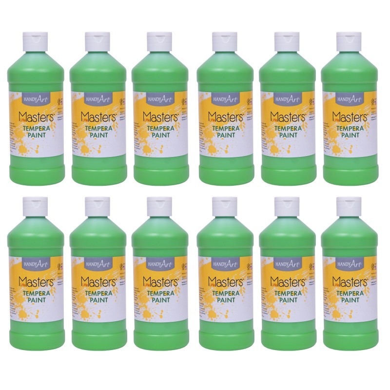 Handy Art® Little Masters® Tempera Paint, Light Green, 16 oz., Pack of 12