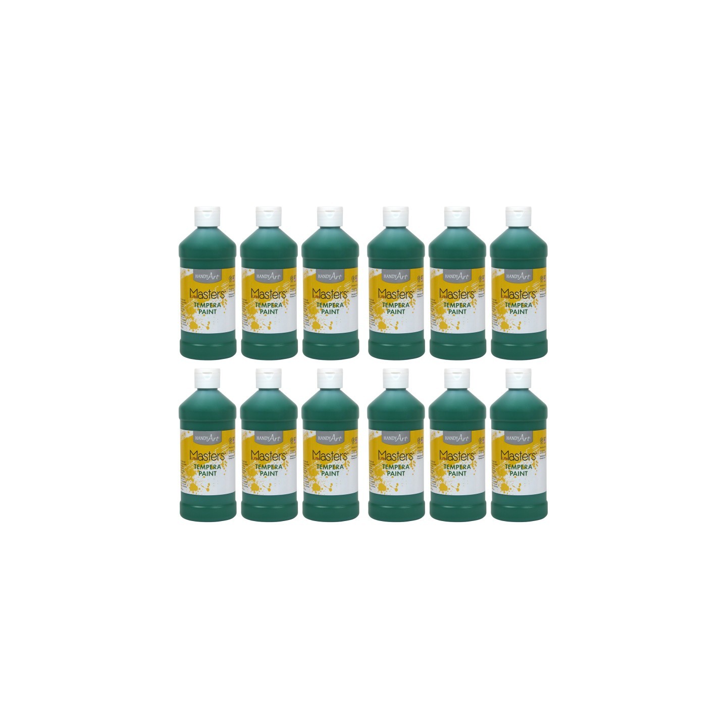 Handy Art® Little Masters® Tempera Paint, Green, 16 oz., Pack of 12