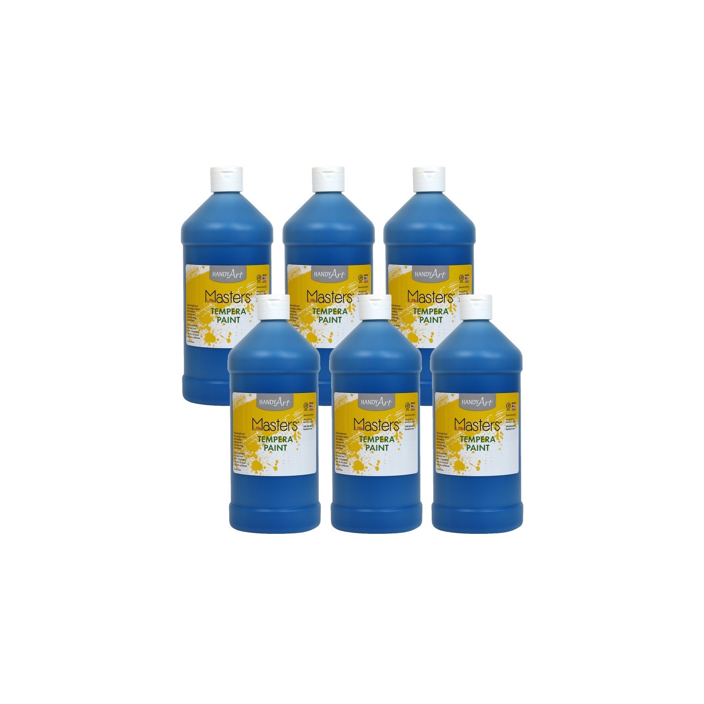 Handy Art® Little Masters® Tempera Paint, Blue, 32 oz., Pack of 6